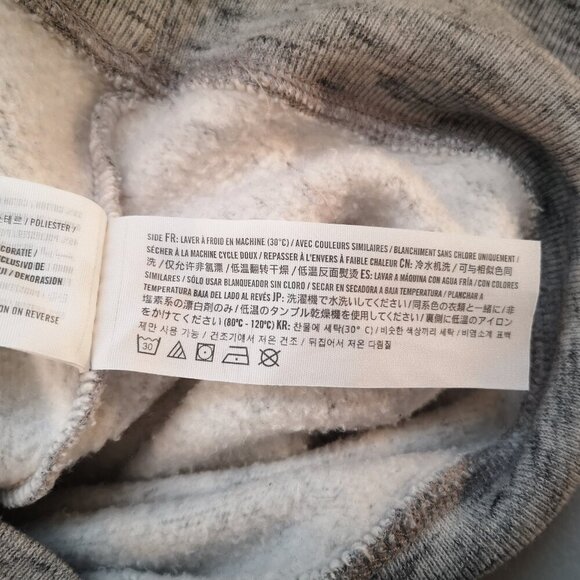 Hollister Ladies Size Medium Grey/White/Black Fleece Lined Hoodie - Picture 7 of 10